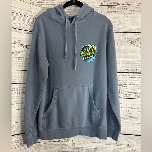 Santa Cruz‎ Skateboards Pullover Hoodie Mens Size Small Blue Sweatshirt - Picture 4 of 12